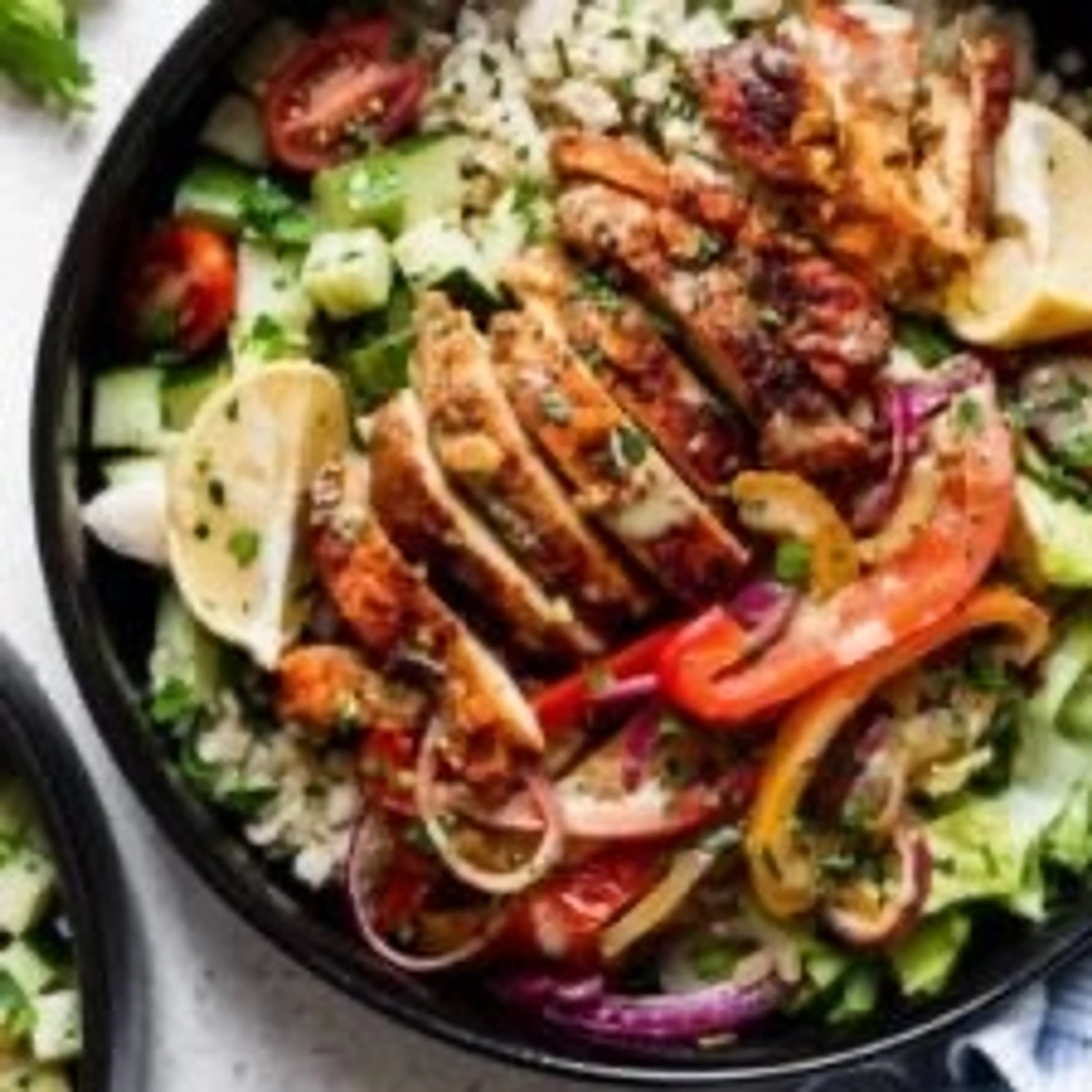 Sheet Pan Chicken Shawarma Bowls