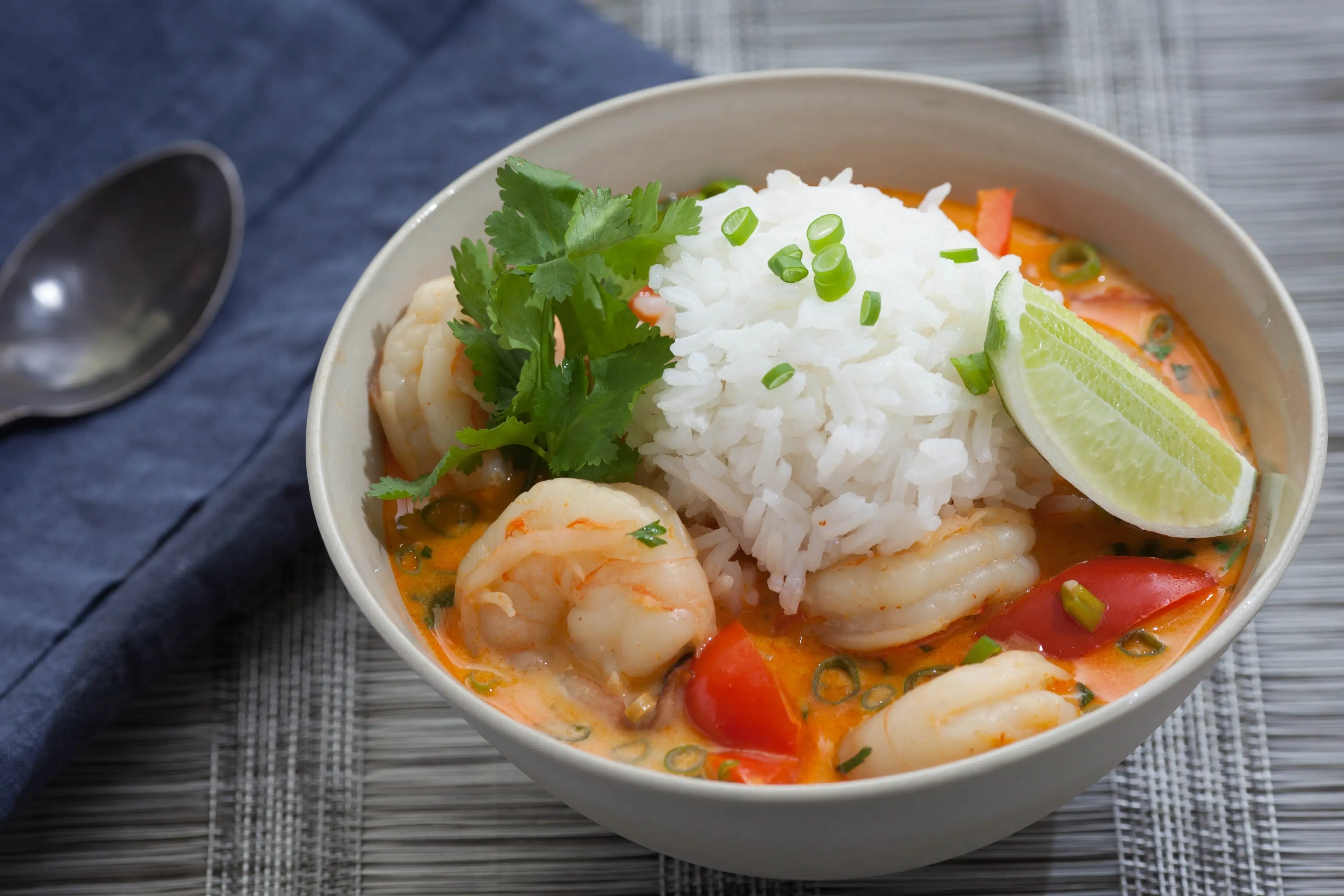 Thai Shrimp Soup with Coconut, Lemongrass & Red Curry
