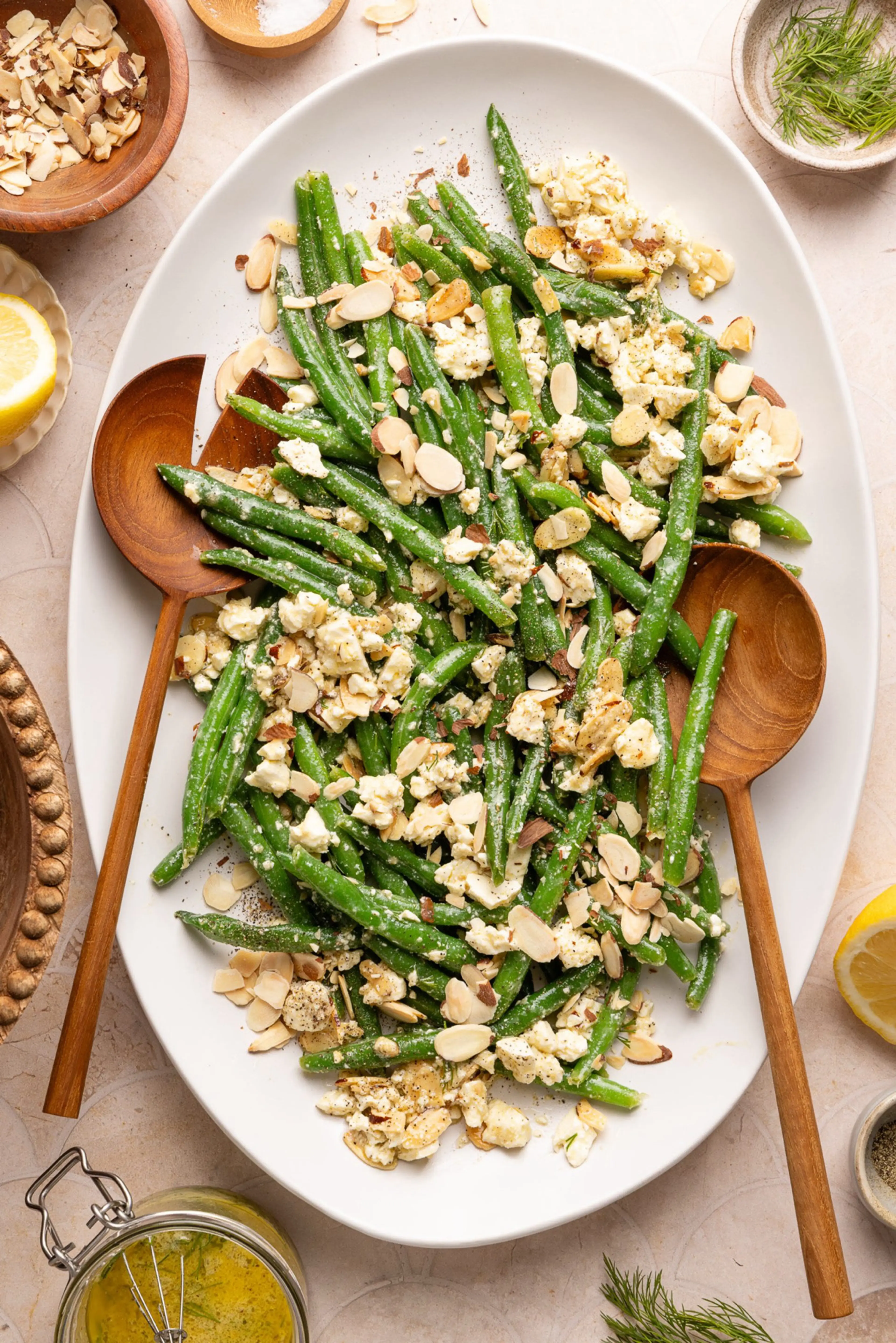 Green Bean Salad with Feta & Almonds (Lemon-Dijon Vinaigrett