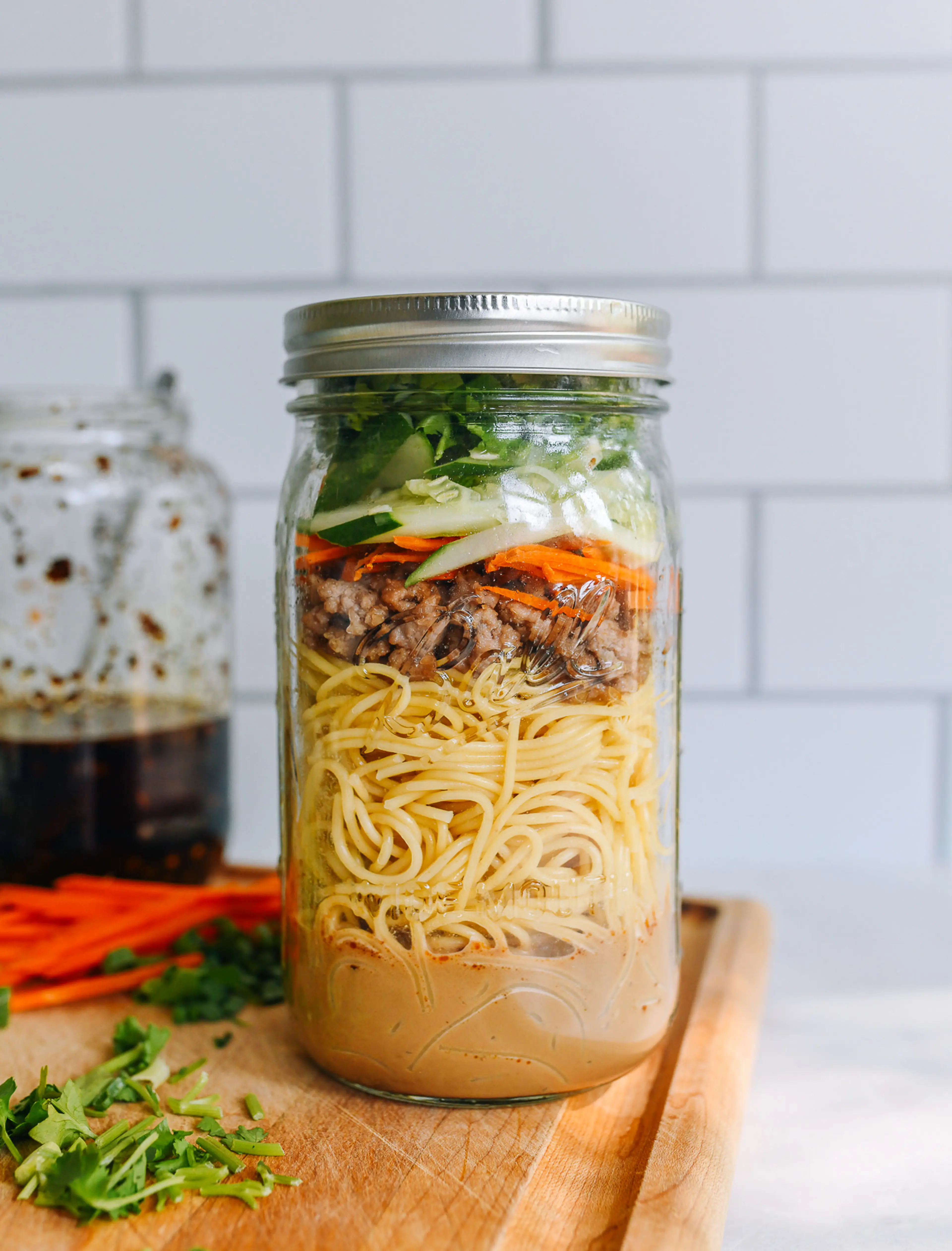Mason Jar Cold Noodles (Meal Prep!)