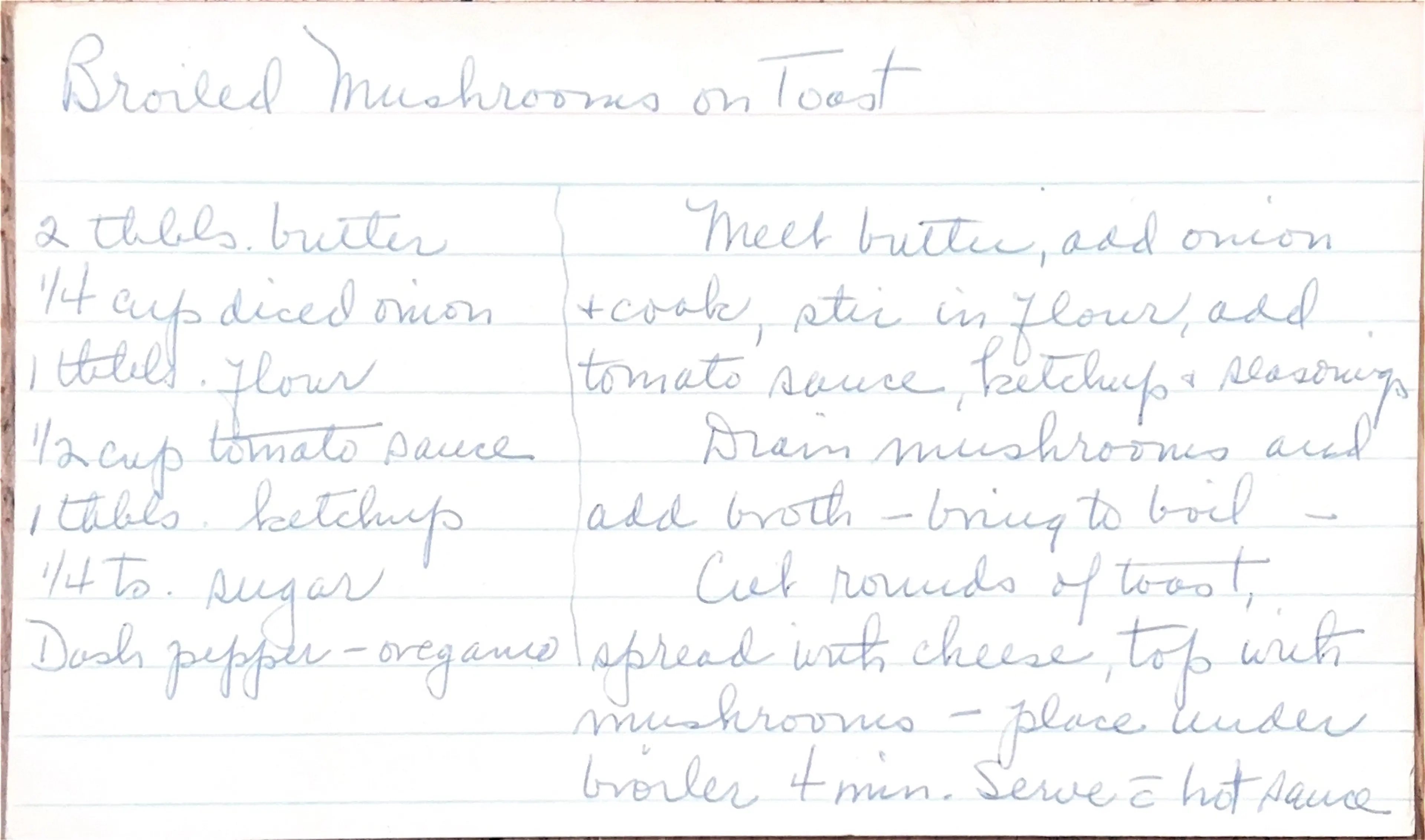 Broiled Mushrooms On Toast